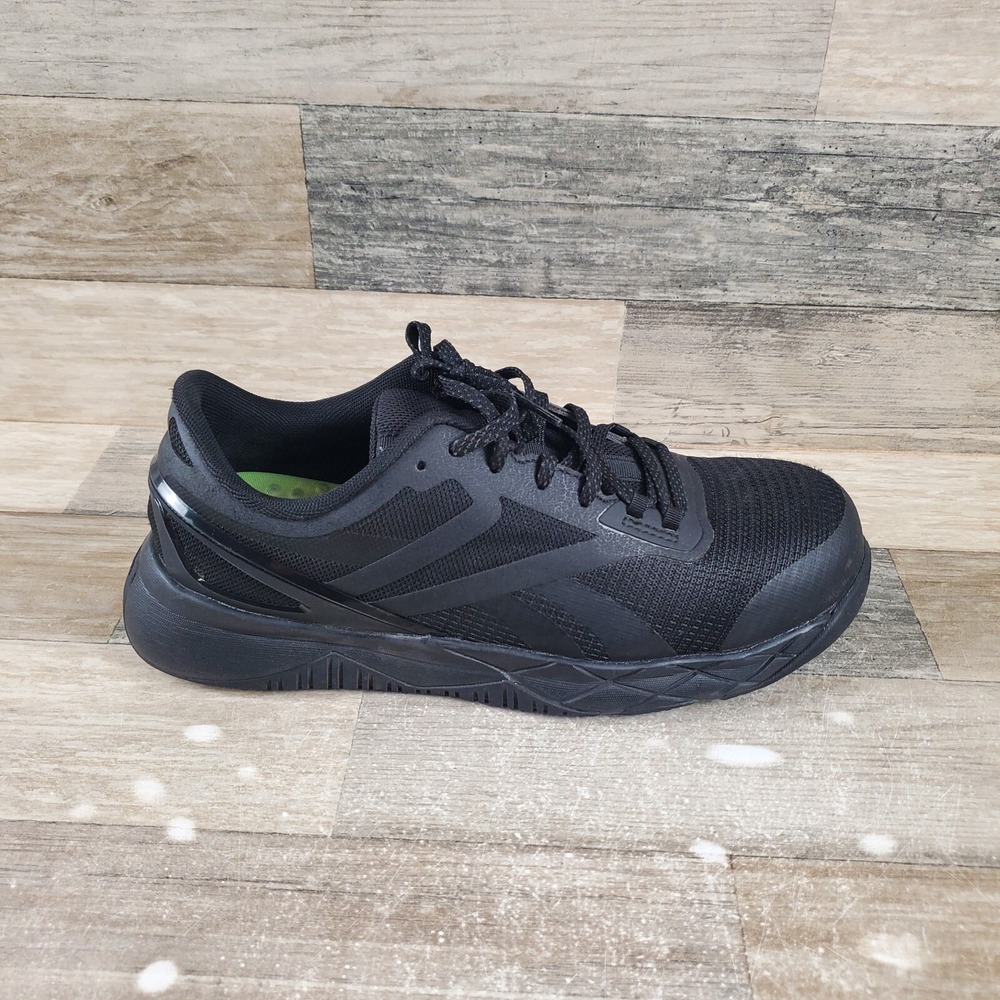 Reebok Nanoflex TR Womens Shoes Sz 9.5 Athletic Black Lace-Up Sneaker